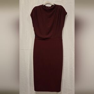 Sleeveless Burgundy Sheath Dress